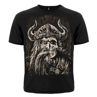 Футболка Viking (наполовину лицо, наполовину череп) Изображение