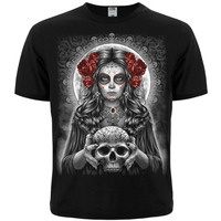 Футболка Muerte (skull and roses) Изображение