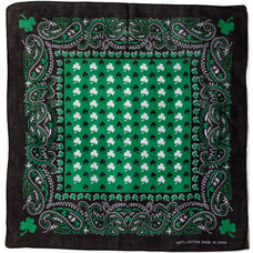Бандана Клевер черно-белый на зеленом фоне Изображение