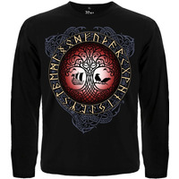 Футболка з довгим рукавом Дерево життя (Рунічний компас Вегвізир) Зображення