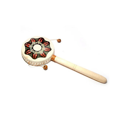 Барабан с ручкой, трещотка расписная Изображение