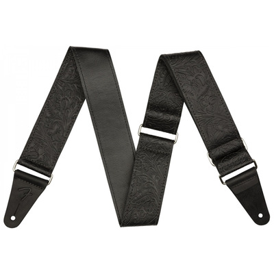 Ремень гитарный FENDER 2 "TOOLED LEATHER STRAP BLACK Изображение