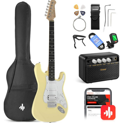 Электрогитара Donner Music DST-100 Sunburst Electric Guitar Kit Yellow Изображение