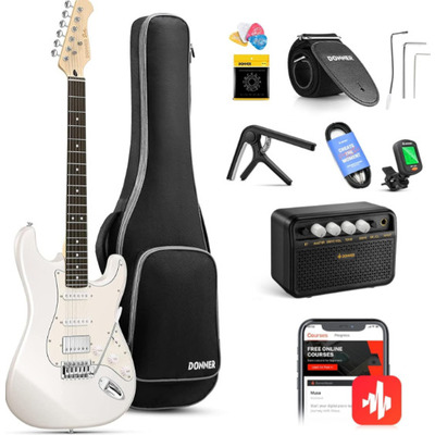 Электрогитара Donner Music DST-152 Electric Guitar Kit Polar White Изображение