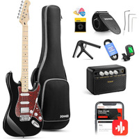 Электрогитара Donner Music DST-152 Electric Guitar Kit Black Изображение