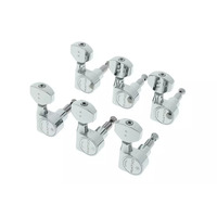 Колки для электрогитары GRAPH TECH PRN-2721-C0 Ratio Electric 6 In-line Contemporary Mini 2 Pin - Chrome Изображение