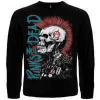 Футболка з довгим рукавом Punk's Not Dead (скелет з ірокезом) Зображення