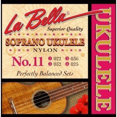 Струни для укулеле La Bella 11 Soprano Ukulele, Clear Nylon Зображення