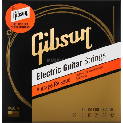 Струни для електрогітар GIBSON SEG-HVR9 VINTAGE REISSUE 9-42 ULTRA LIGHT Зображення