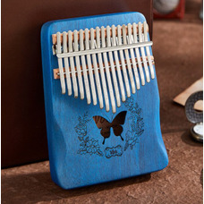 Калимба Natural с отверстием, 17 клавиш, синяя, "Бабочка" Изображение