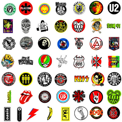 Набор стикеров Rock Bands (stk-070) (50 шт.) Изображение