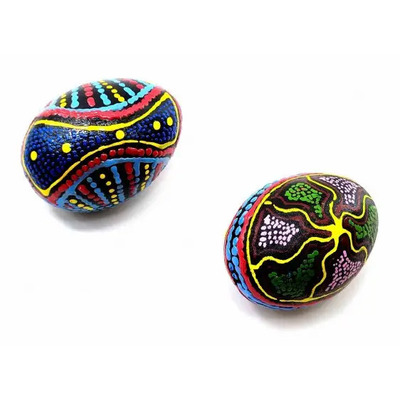 Погремушка яйцо расписное деревянное (7х5х5 см) Изображение