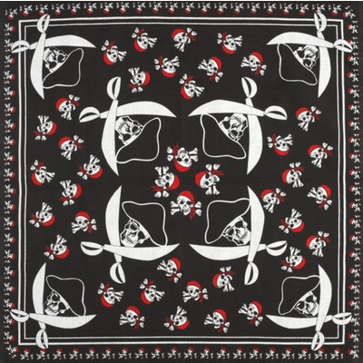Бандана Черепа пиратские на черном фоне Изображение