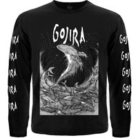 Футболка з довгим рукавом Gojira (Woodblock Whales) Зображення