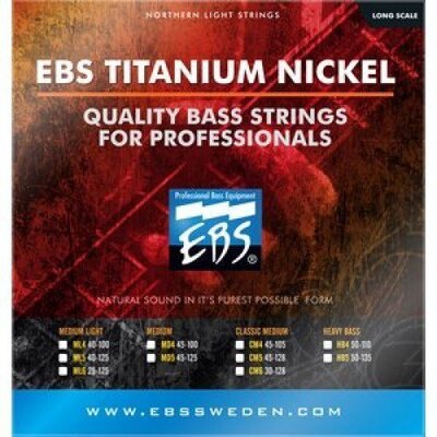 Струны для бас-гитары EBS TN-MD 5-strings (45-125) Titanium Nickel Изображение