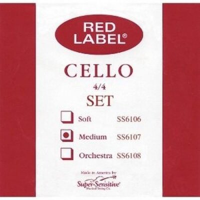 Струни для віолончелі SUPER-SENSITIVE SS6107 Red Label Cello Set 4/4 (Medium) Зображення