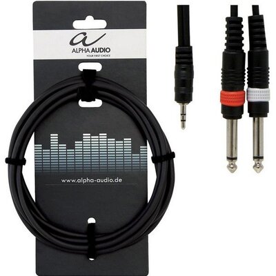 Кабель Alpha Audio 1mini jack/2 mono jack (1.5м) 190120 Зображення