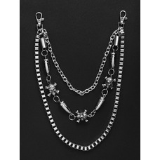 Цепь тройная, черепа и пули (ch-007) Изображение