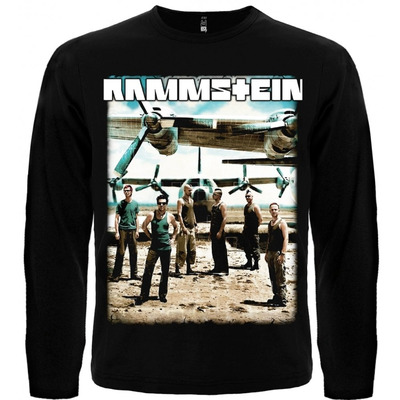 Футболка з довгим рукавом Rammstein (фото групи біля літака) Зображення