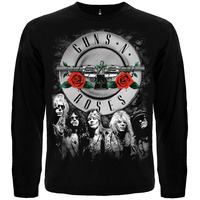 Футболка з довгим рукавом Guns'n'Roses (лого+фото групи) Зображення