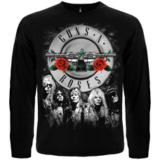 Футболка с длинным рукавом Guns'n'Roses (лого+фото группы) Изображение