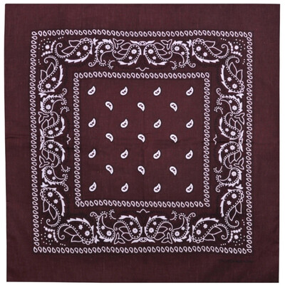 Бандана Огурцы бело-черные на коричневом фоне Изображение