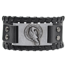 Браслет із металевою вставкою Ворон Одіна (bpm-011) Изображение