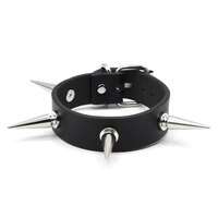 Браслет шкіряний чотири великих шипа (bfl-011) Зображення