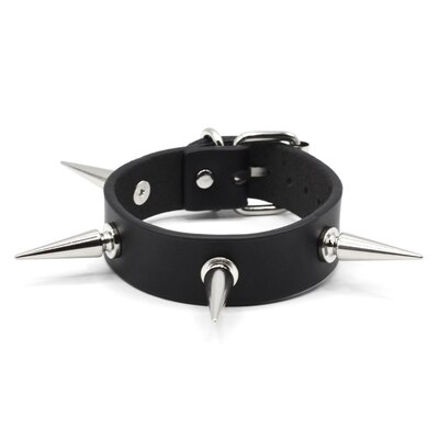 Браслет шкіряний чотири великих шипа (bfl-011) Изображение