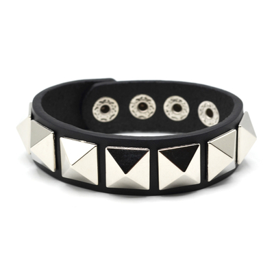 Браслет шкіряний один ряд великої піраміди (bfl-001) Изображение