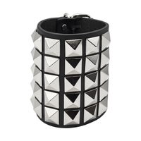 Браслет шкіряний велика піраміда в п'ять рядів (bfl-020) Изображение