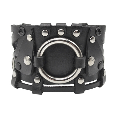 Браслет Стімпанк з великим кільцем чорний (bsp-59) Изображение