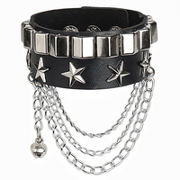 Браслет з трикутною заклепкою, зірками та ланцюжками (bpu-008) Изображение