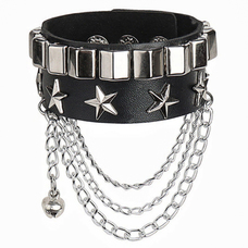 Браслет з трикутною заклепкою, зірками та ланцюжками (bpu-008) Изображение