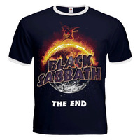 Футболка-рингер Black Sabbath "The End" (тёмно-синяя) Изображение