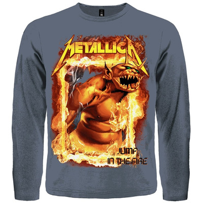 Футболка с длинным рукавом Metallica "Jump In The Fire" (серая) Изображение