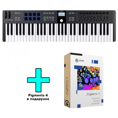 MIDI-клавиатура Arturia KeyLab Essential 61 mk3 (Black) + Arturia Pigments Изображение