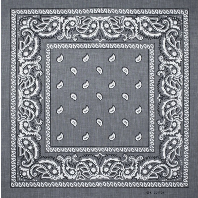 Бандана Огурцы бело-черные на сером фоне Изображение