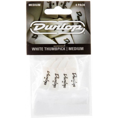 Набор медиаторов Dunlop Thumbpicks White Plastic Medium 9002P (4шт) Изображение