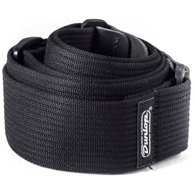 Ремень для гитары Dunlop D27-01BK Ribbed Cotton Black Изображение