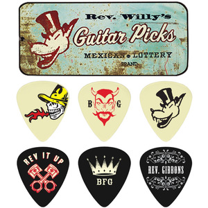 Набір медіаторів Dunlop Rev Willy Pick Tin Light RWT01L (6шт) Зображення