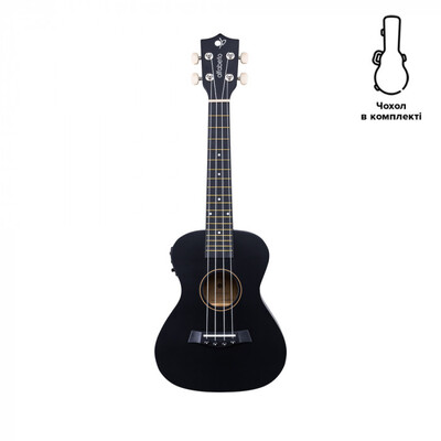 Електроакустичне укулеле Alfabeto U23 EQ (Чорний) + чохол (знижене в ціні) Зображення