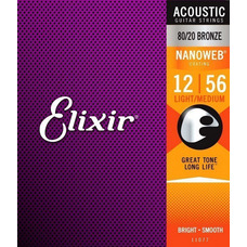 Струны для акустической гитары Elixir AC 80/20 NW LM 12-56 Изображение