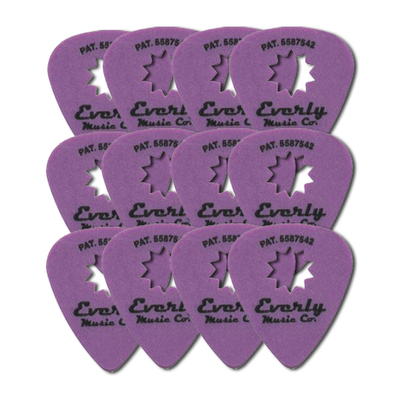 EVERLY STAR PICKS(набір 12 шт) 1,14mm - набір медіаторів (фіолетовий) Зображення