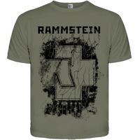 Оливковая футболка Rammstein "Sechs Herzen Die Brennen" Изображение