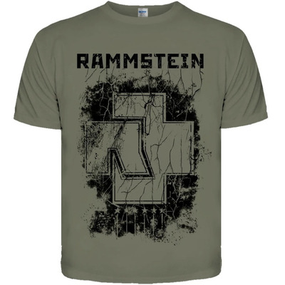 Оливкова футболка Rammstein "Sechs Herzen Die Brennen" Зображення