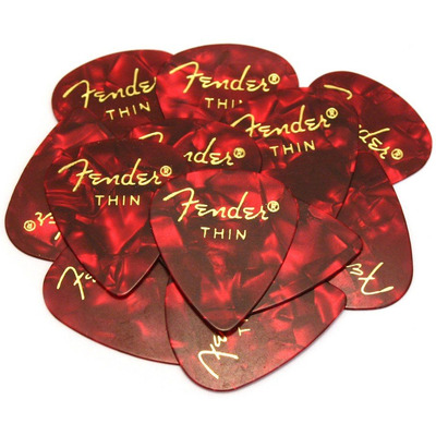 Набор медиаторов Fender 351 Premium Celluloid Red Moto Thin (098-0351-709) Изображение