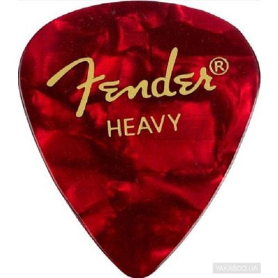Набір медіаторів Fender 351 Premium Celluloid Red Moto Heavy (098-0351-909) Зображення