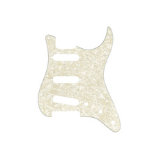 FENDER 11-HOLE MODERN-STYLE STRATOCASTER S/S/S PICKGUARDS AGED WHITE MOTO Пікгард Зображення