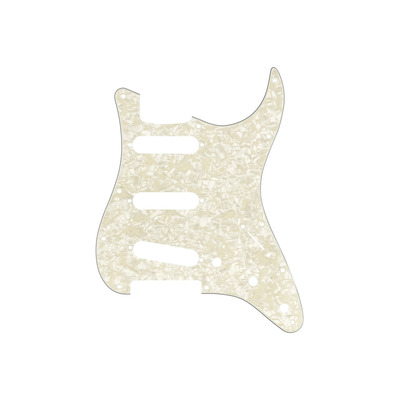 FENDER 11-HOLE MODERN-STYLE STRATOCASTER S/S/S PICKGUARDS AGED WHITE MOTO Пікгард Зображення
